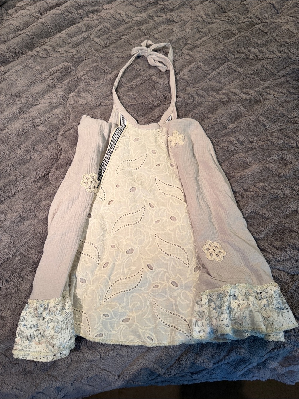 Woman’s' Cream Eyelet Halter top